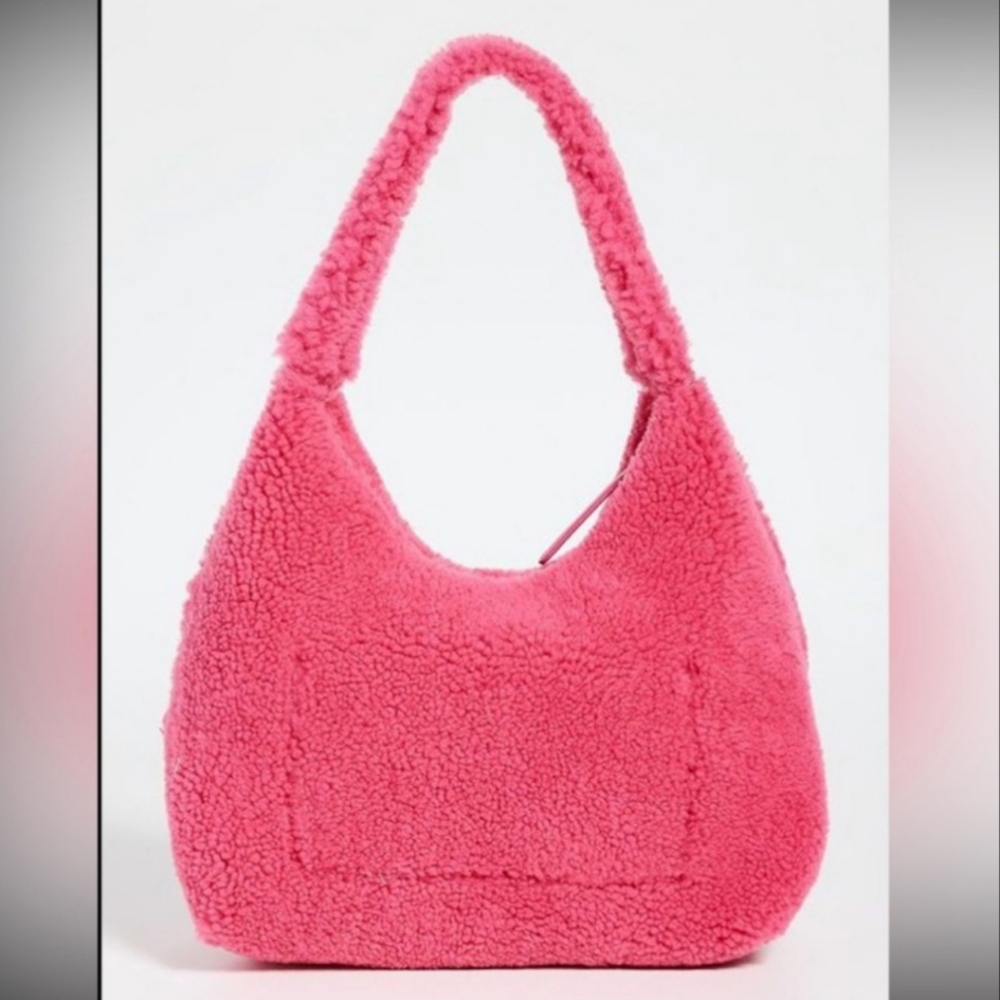 Mansur Gavriel Shearling Soft Candy Bag Bright Pink